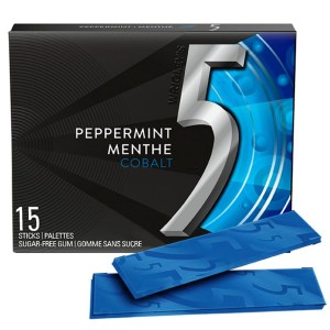 5 Gum Peppermint-Cobalt Flavoured Sugar Free Chewing Gum, 15 Sticks, 1 Pack