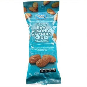 Great Value Natural Raw Almonds 75 g