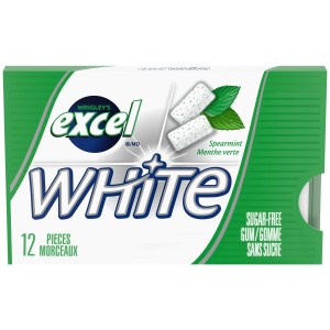 Excel White Spearmint Teeth Whitening Sugar-Free Chewing Gum
