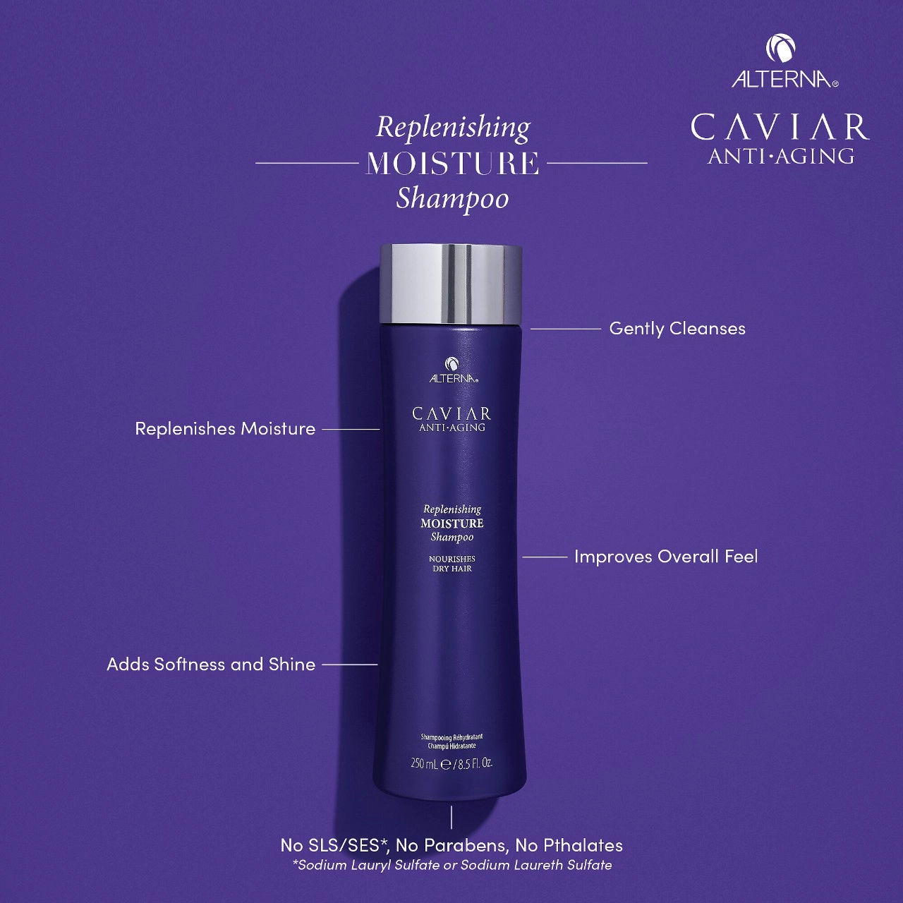 ALTERNA Haircare CAVIAR Anti-Aging® Replenishing Moisture Shampoo 8.5 oz/250 mL Limited Edition - Image 4