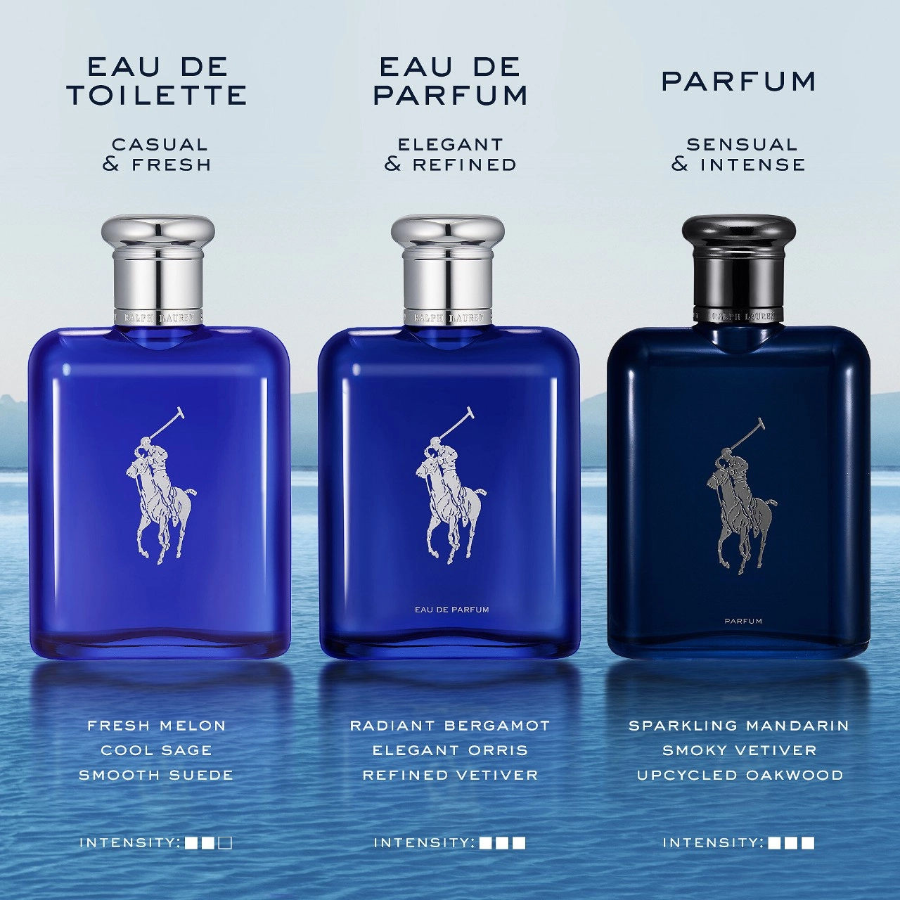 Ralph Lauren Polo Blue Eau de Toilette 4.2 oz/125 mL Earthy & Woody Basil Clary Sage Cucumber Patchouli - Image 5
