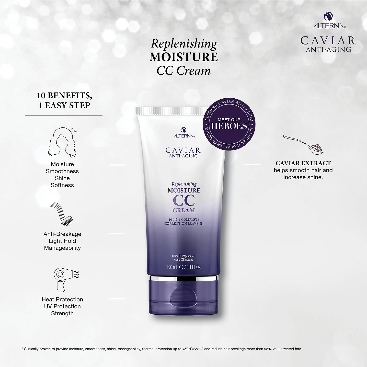 ALTERNA Haircare CAVIAR Anti-Aging® Replenishing Moisture CC Cream 3.4 oz/100 mL Limited Edition UV Protection - Image 6