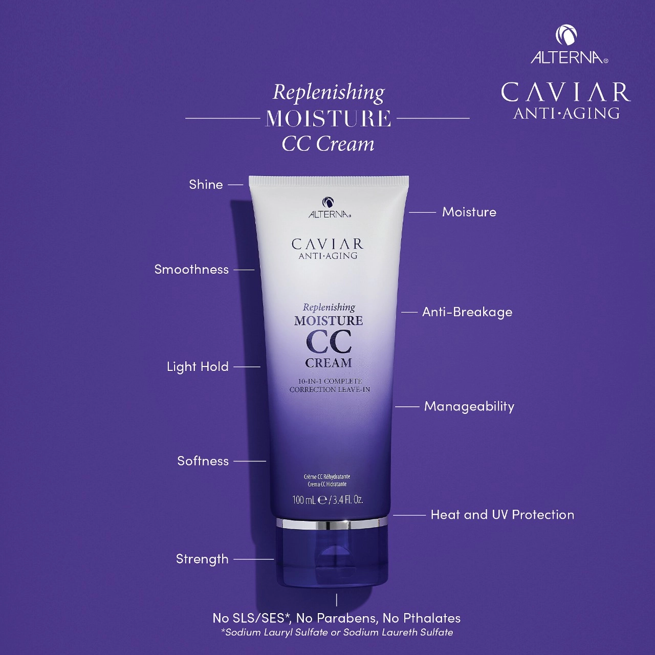 ALTERNA Haircare CAVIAR Anti-Aging® Replenishing Moisture CC Cream 3.4 oz/100 mL Limited Edition UV Protection - Image 4