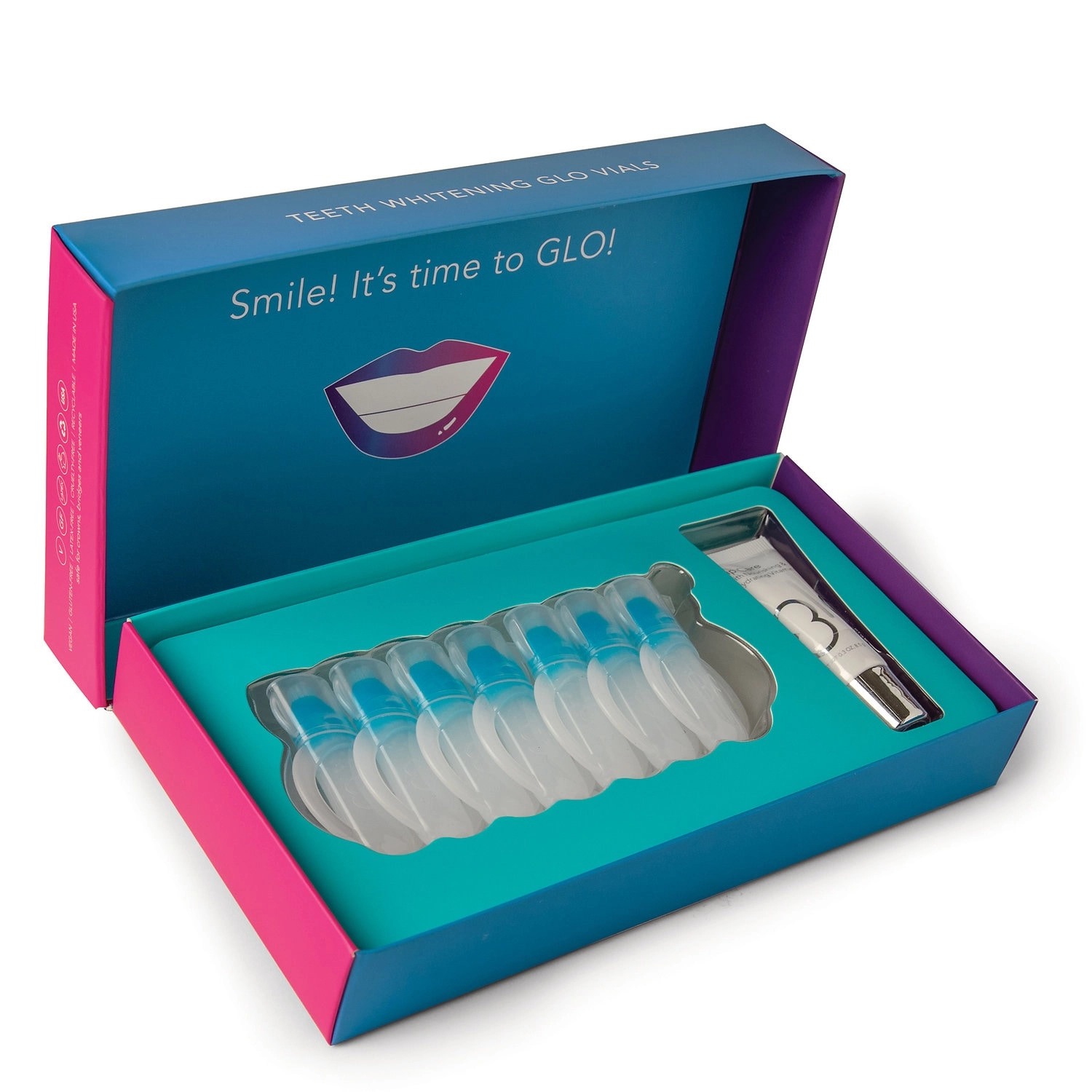 GLO Science GLO Lit™ Teeth Whitening Vials 7 Pack + Lip Care - Image 9