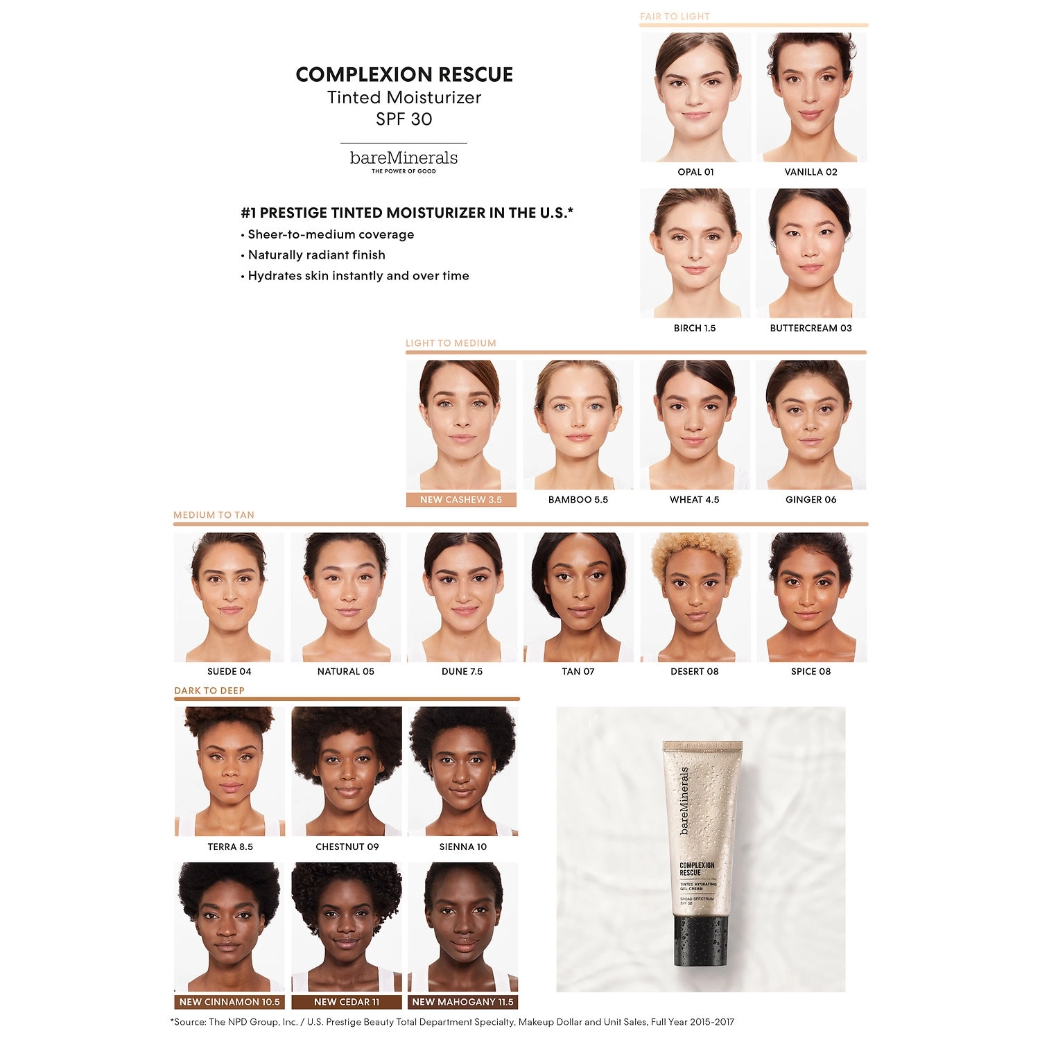 bareMinerals COMPLEXION RESCUE™ Tinted Hydrating Gel Cream SPF 30 Color: Buttercream 03 - Image 7