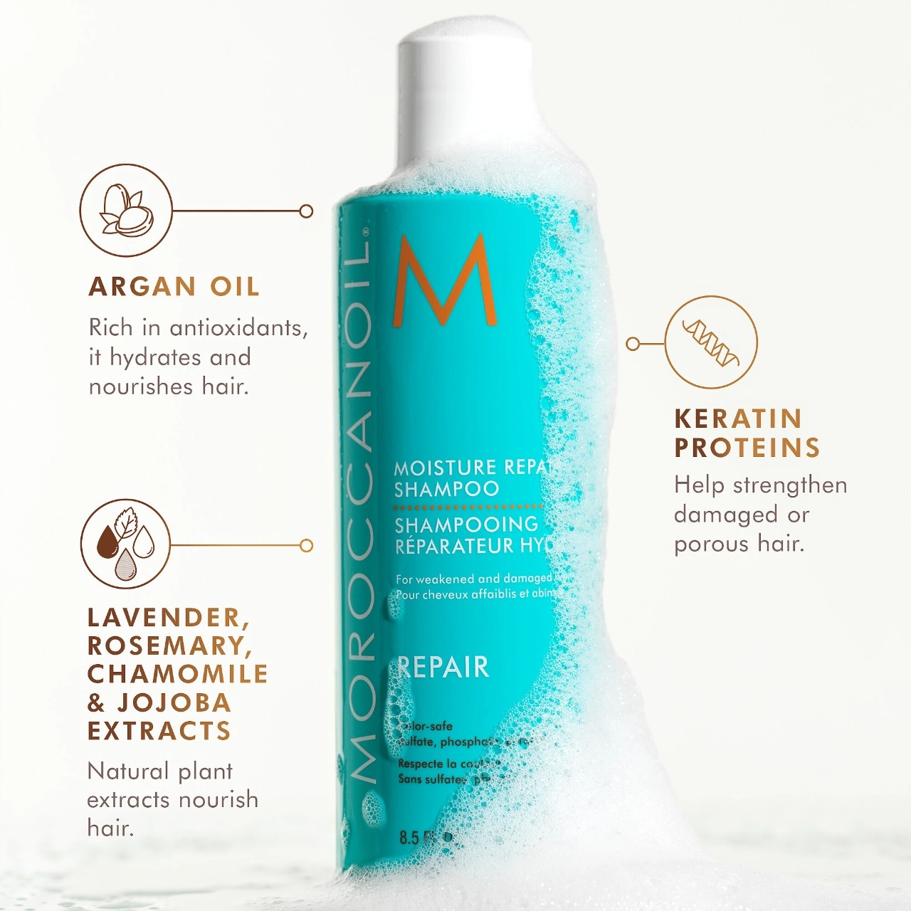 Moroccanoil Moisture Repair Shampoo 8.5 oz/250 mL - Image 3