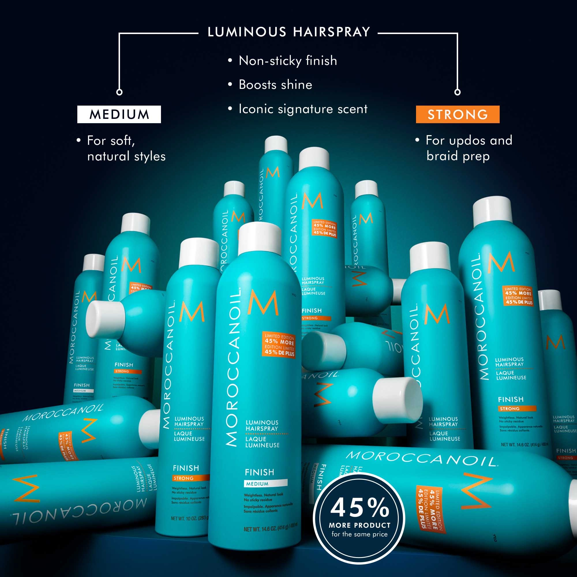 Moroccanoil Luminous Hairspray Strong Finish 2.3 oz/75 mL - Image 4