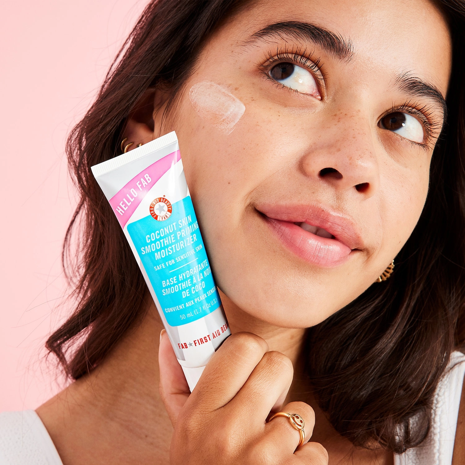 First Aid Beauty Hello FAB Coconut Skin Smoothie Priming Moisturizer 1.7 oz/50 mL Normal Skin Radiant Finish Oil Free Vegan Cruelty-Free Clean - Image 8