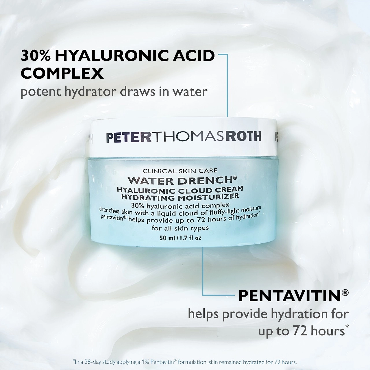 Peter Thomas Roth Water Drench® Hyaluronic Cloud Cream Hydrating Moisturizer 1.7 / 50 mL - Image 6