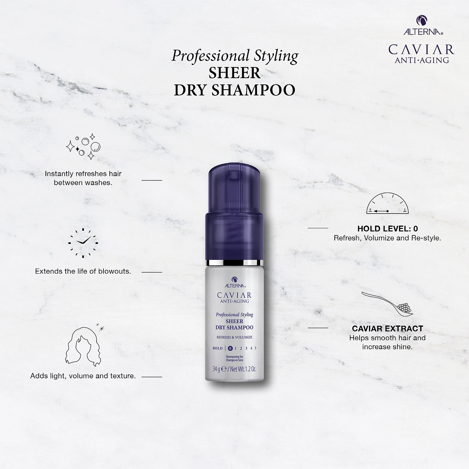 ALTERNA Haircare CAVIAR Anti-Aging® Sheer Dry Shampoo Powder Spray - Image 3