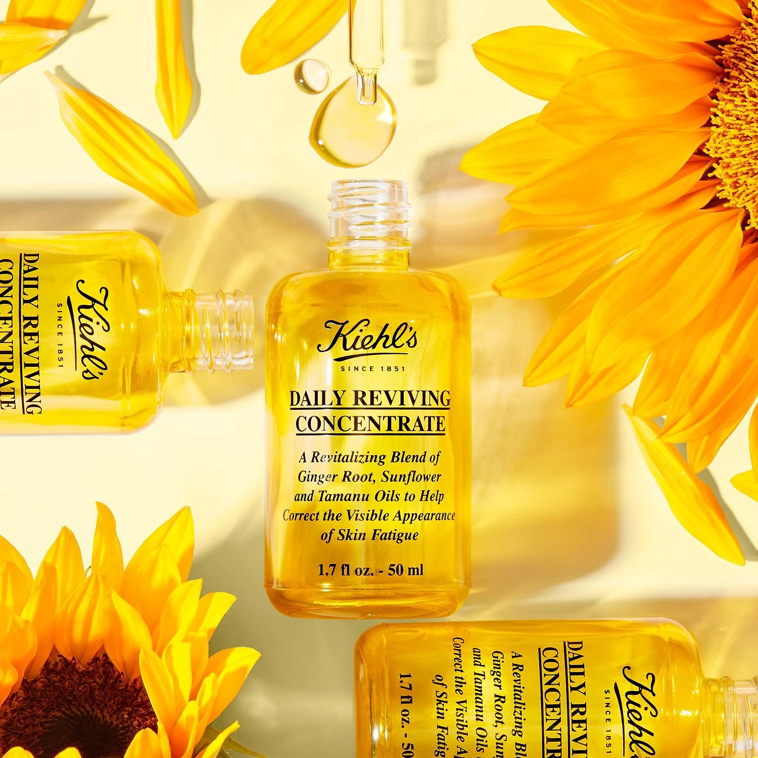 Kiehl's Since 1851 Daily Reviving Concentrate 1.7 oz/50 mL Lightweight Hydrating Face Oil - Image 3