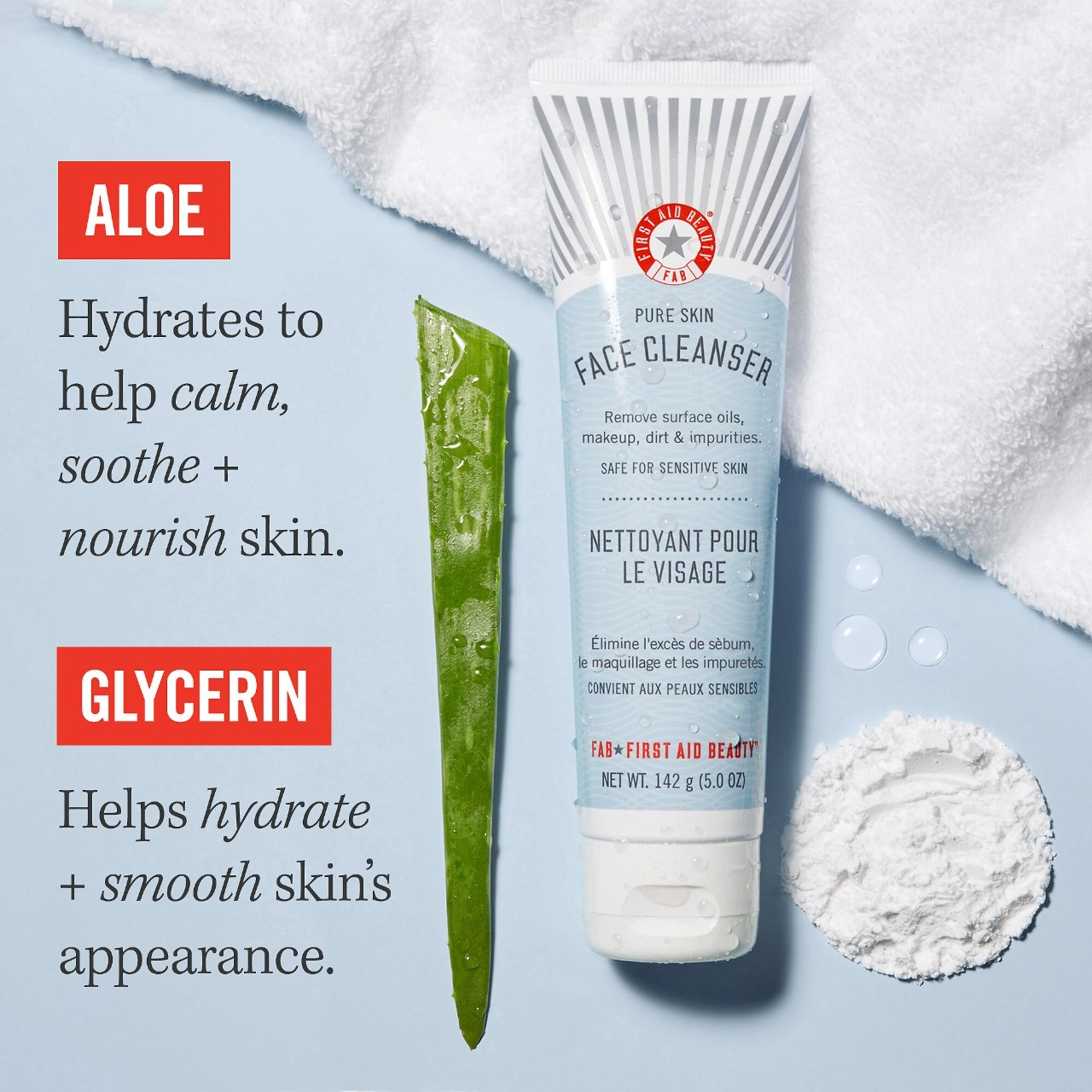 First Aid Beauty Mini Pure Skin Face Cleanser 2 oz/ 56.7 g - Redness, Dark Circles, Fragrance-Free - Image 5