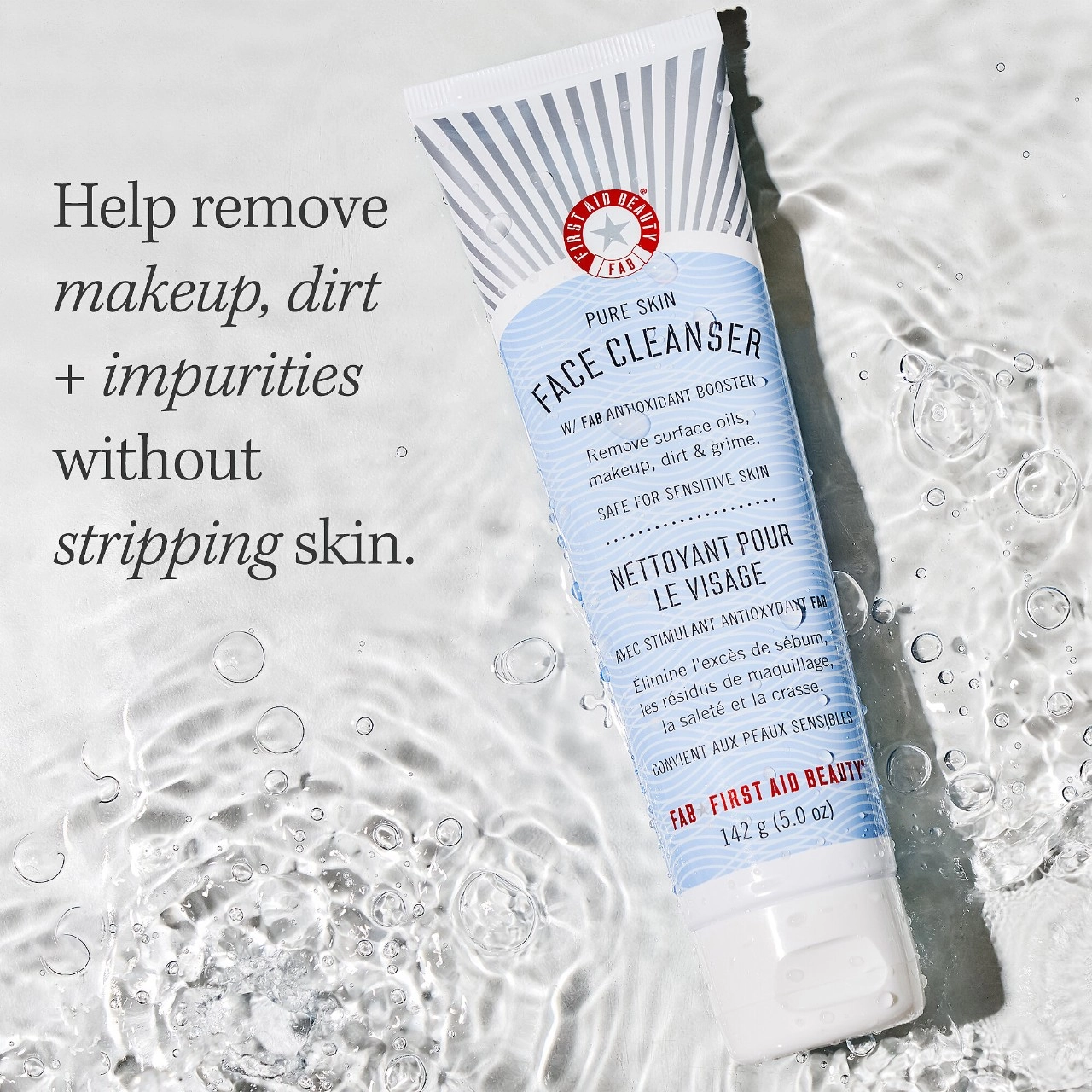 First Aid Beauty Mini Pure Skin Face Cleanser 2 oz/ 56.7 g - Redness, Dark Circles, Fragrance-Free - Image 6