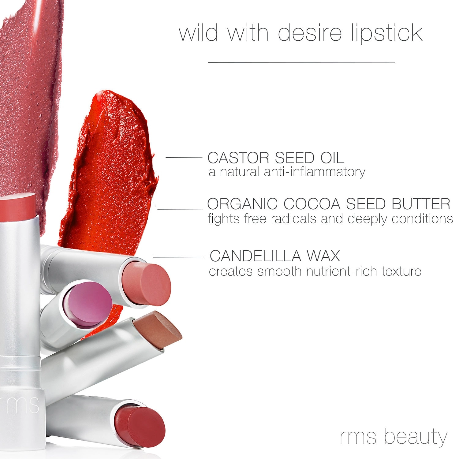 rms beauty Wild With Desire Lipstick in Brain Teaser - Medium Pink Brown - Image 2