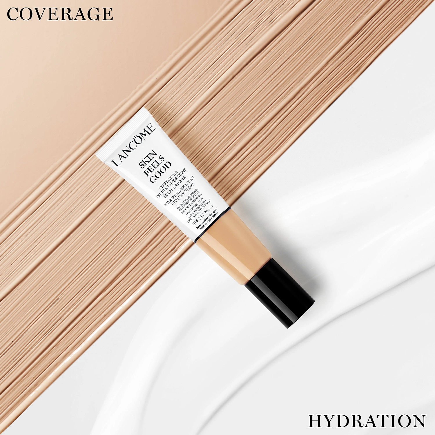Lancôme SKIN FEELS GOOD Tinted Moisturizer with SPF 23 Color: 035W Fresh Almond - Medium Skin - Image 6