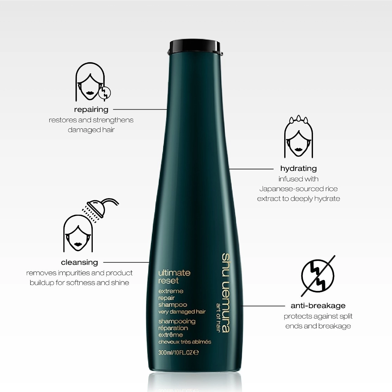 Shu Uemura Ultimate Reset Shampoo for Very Damaged Hair 10 oz/300 mL - Image 5