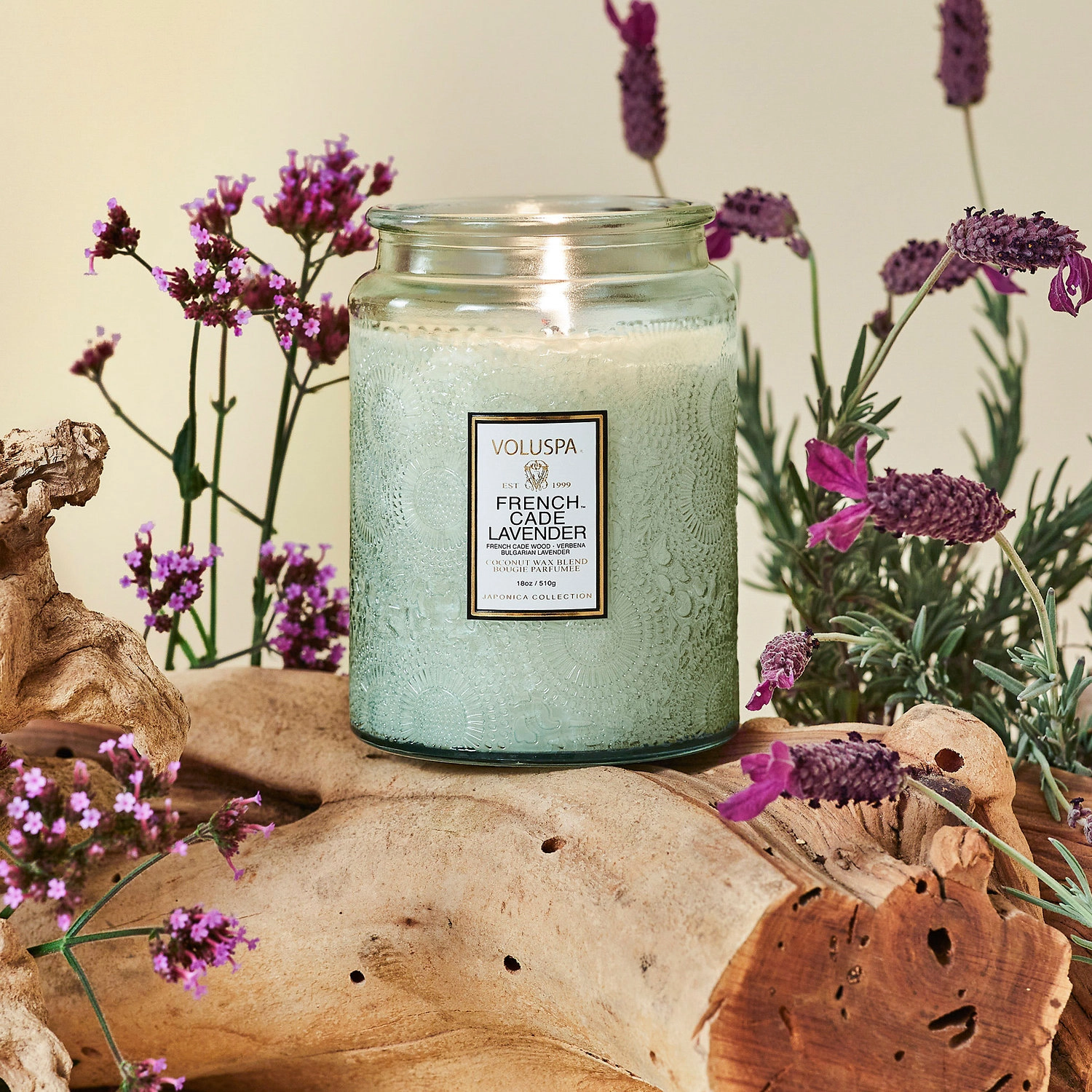 VOLUSPA French Cade & Lavender Glass Jar Candle 18 oz/ 510 g - Image 5