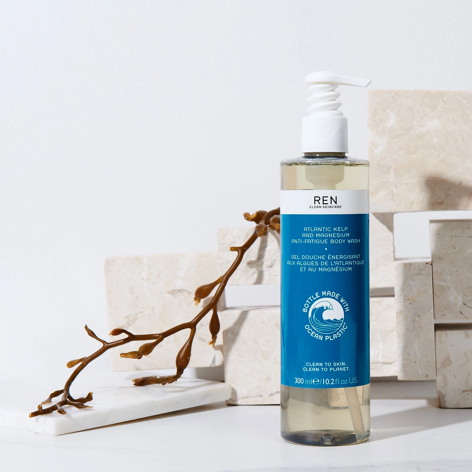 REN Clean Skincare Atlantic Kelp and Magnesium Anti-Fatigue Body Wash - 10.2 oz/300 mL - Image 2