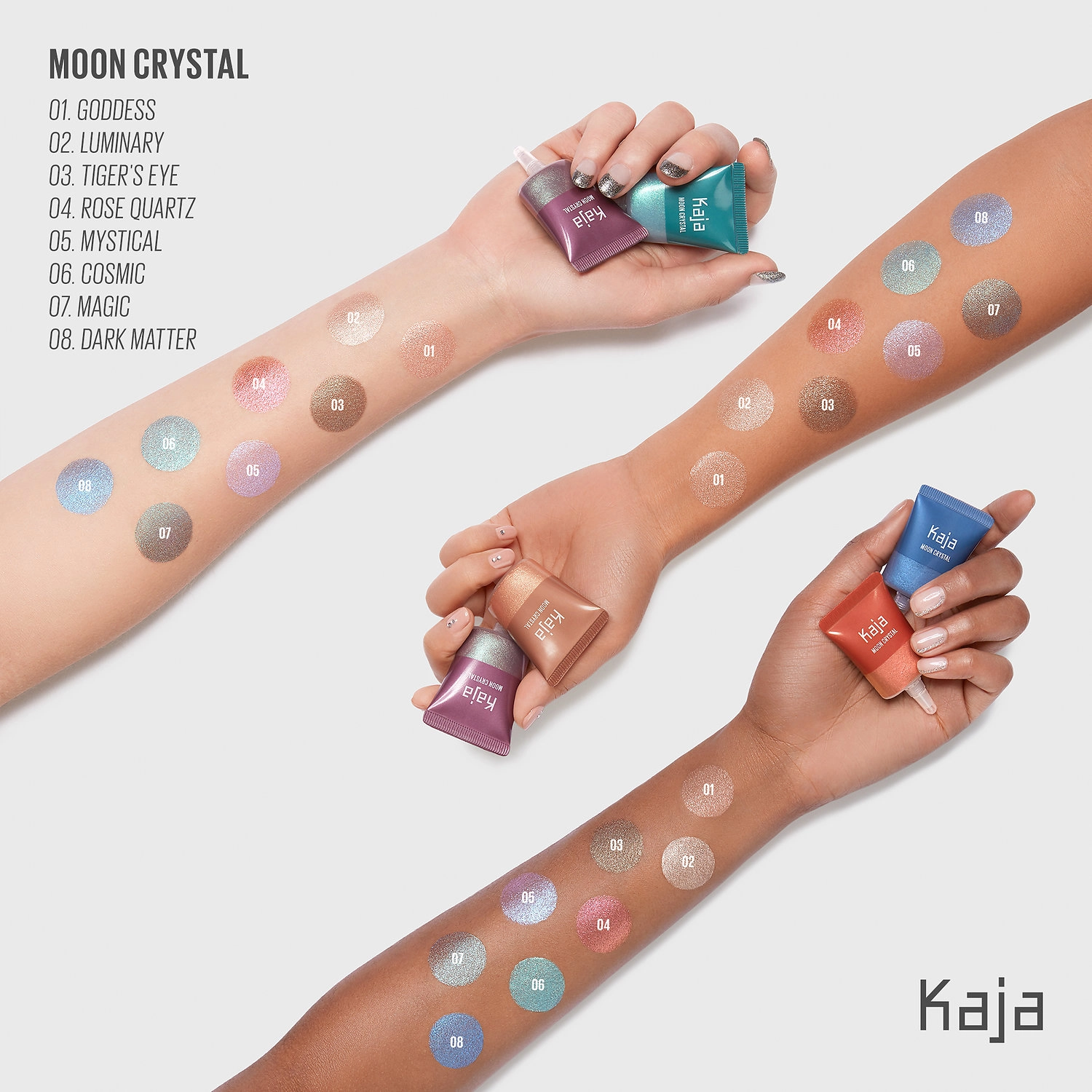 Kaja Moon Crystal Sparkling Eye Pigment 04 Rose Quartz - Shimmering Rose Duo-Chrome Vegan - Image 3