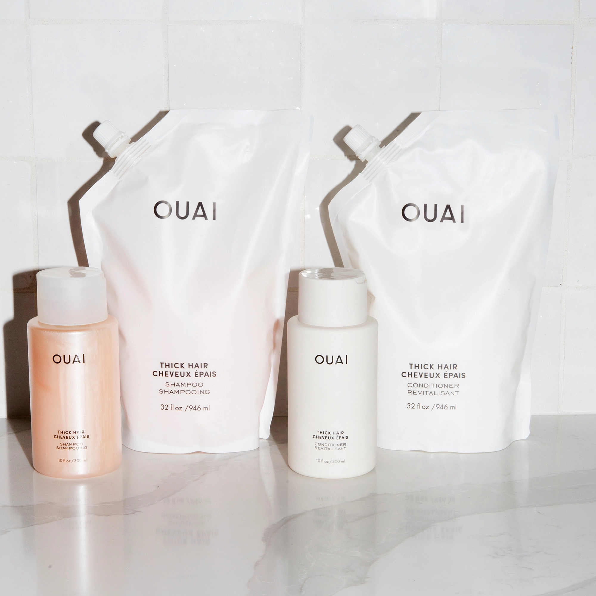 OUAI Thick Hair Shampoo 32 oz/ 946 mL Refill - Color-Safe Formula - Image 11