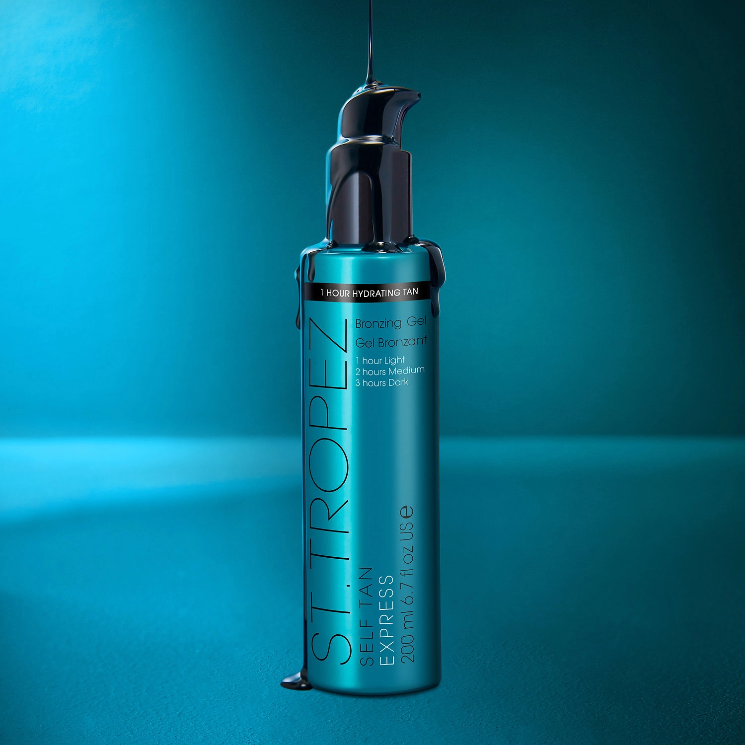 St. Tropez Self Tan Express Bronzing Gel 6.7 oz/200 mL Natural Finish Customizable Hyaluronic Acid - Image 2