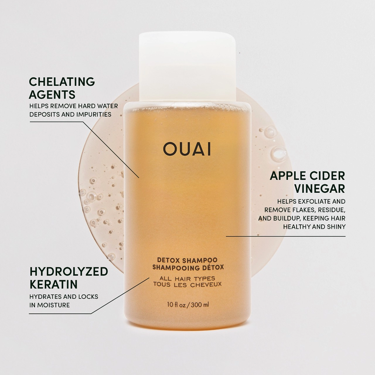 OUAI Detox Shampoo 3 oz/ 89 mL Floral Scent All Hair Types Without Sulfates SLS & SLES - Image 5
