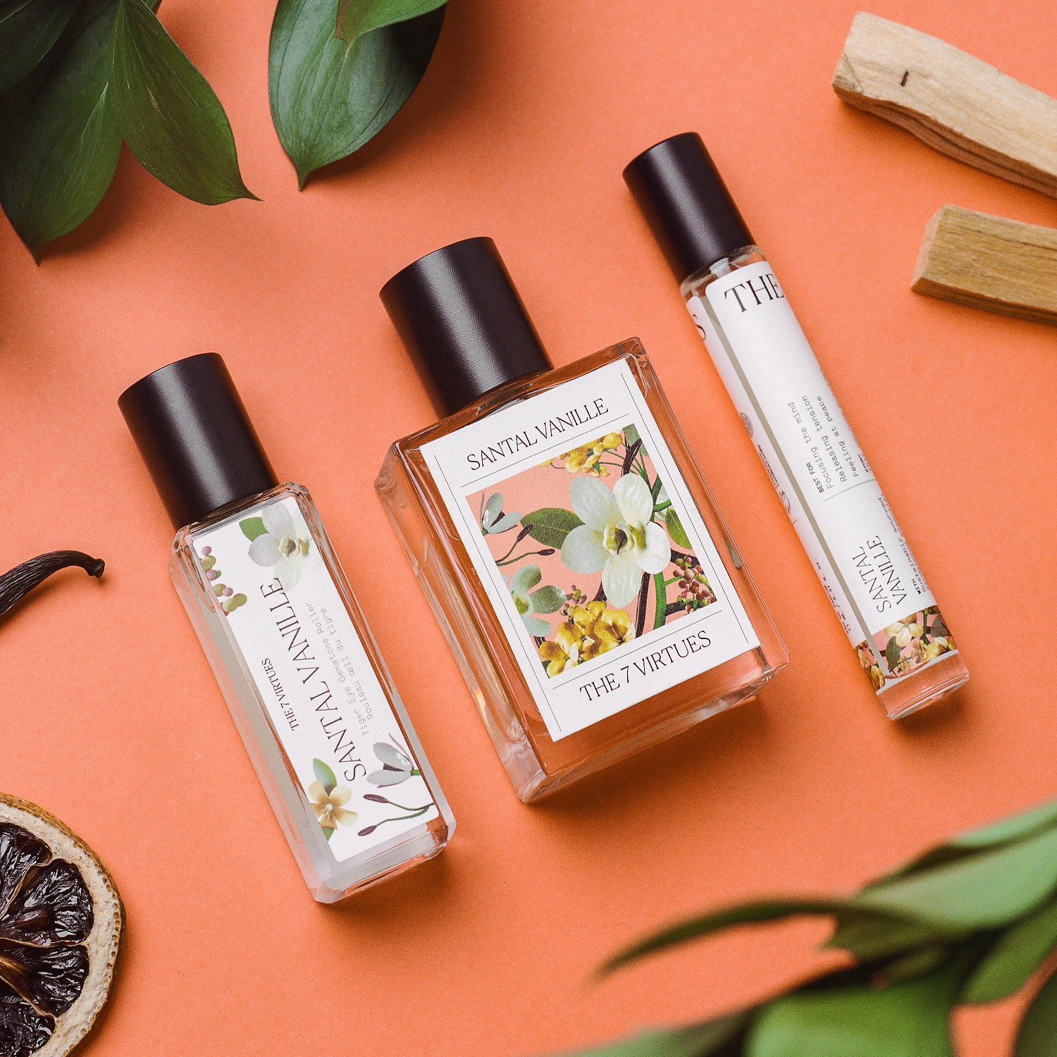 The 7 Virtues Santal Vanille Gemstone Perfume Oil 0.67 oz/20 mL Clean + Planet Positive Vegan Cruelty-Free - Image 3