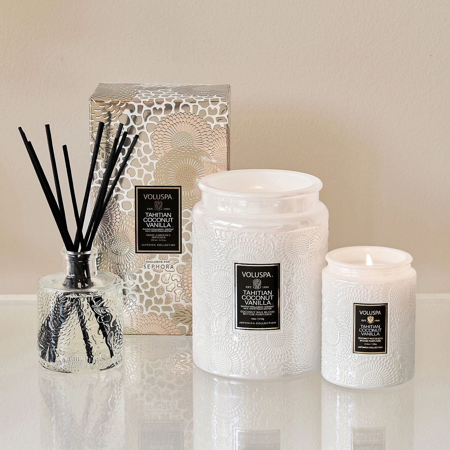 VOLUSPA Tahitian Coconut Vanilla Home Diffuser 3.4 oz/100 mL Warm & Spicy Scent - Image 3