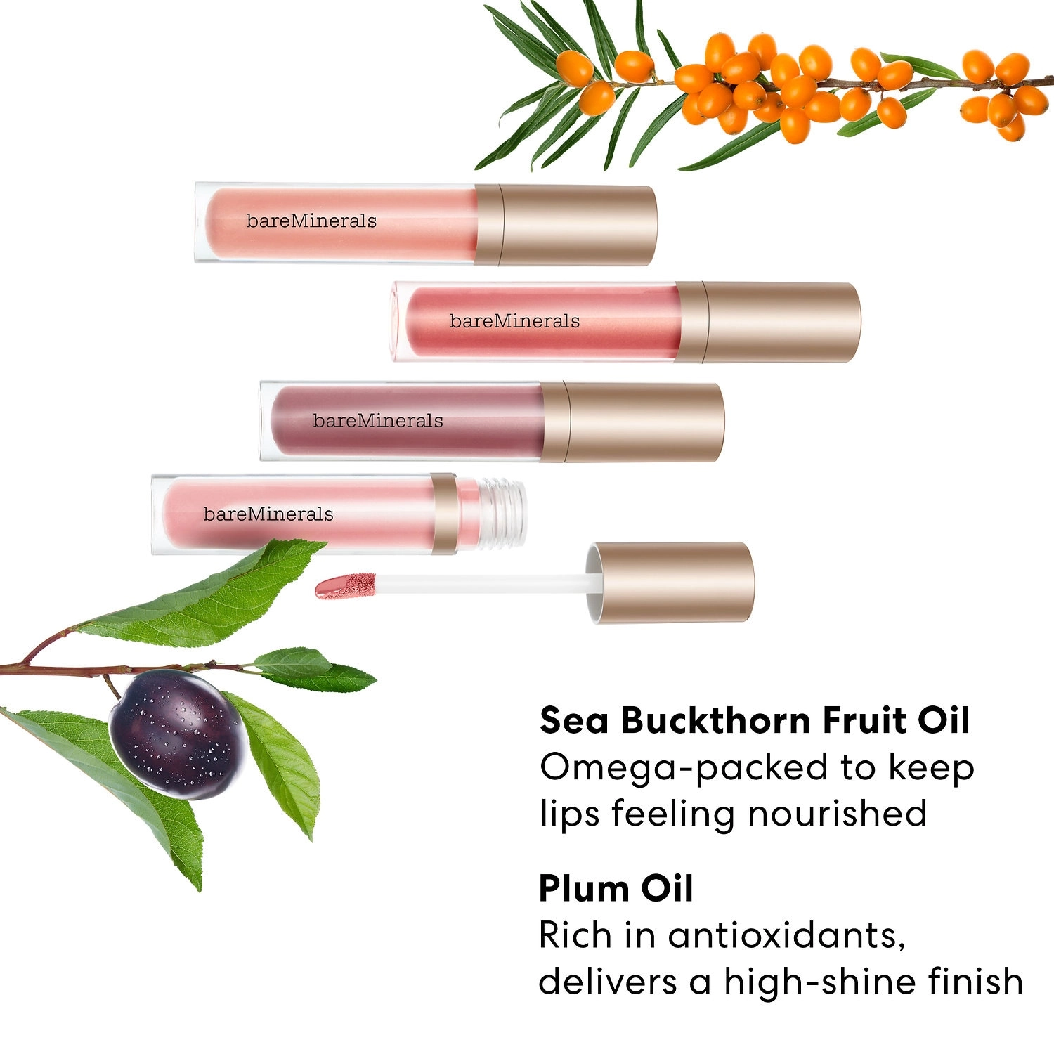 bareMinerals Mineralist Lip Gloss Balm - Nude Color, Vegan, High Shine, Hydrating - Image 2