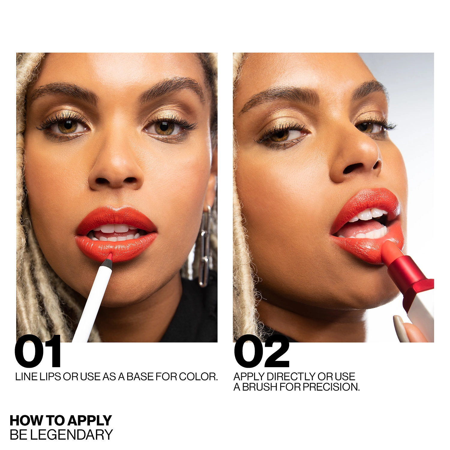 Smashbox Be Legendary Prime & Plush Lipstick Color: Unbridled - Bright Red Orange Cream Formula Satin Finish - Image 3