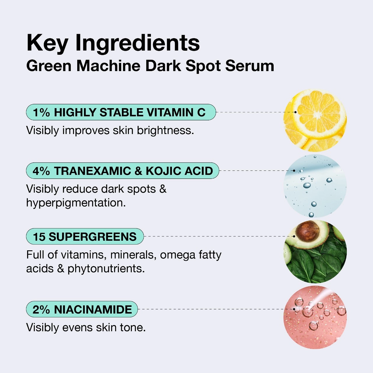 iNNBEAUTY PROJECT Green Machine Vitamin C Dark Spot & Hyperpigmentation Serum 1 oz/30 mL Vegan - Image 6