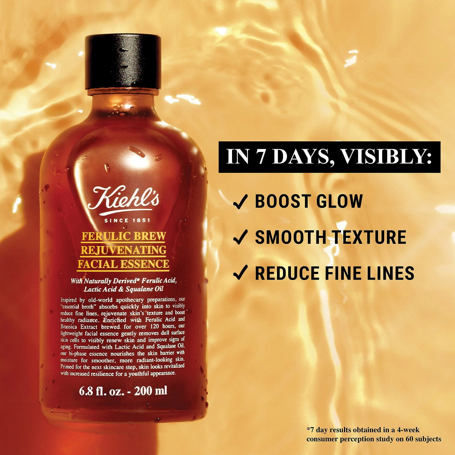 Kiehl's Since 1851 Ferulic Brew Facial Treatment Essence with Lactic Acid 6.8 oz/200 mL - Image 9