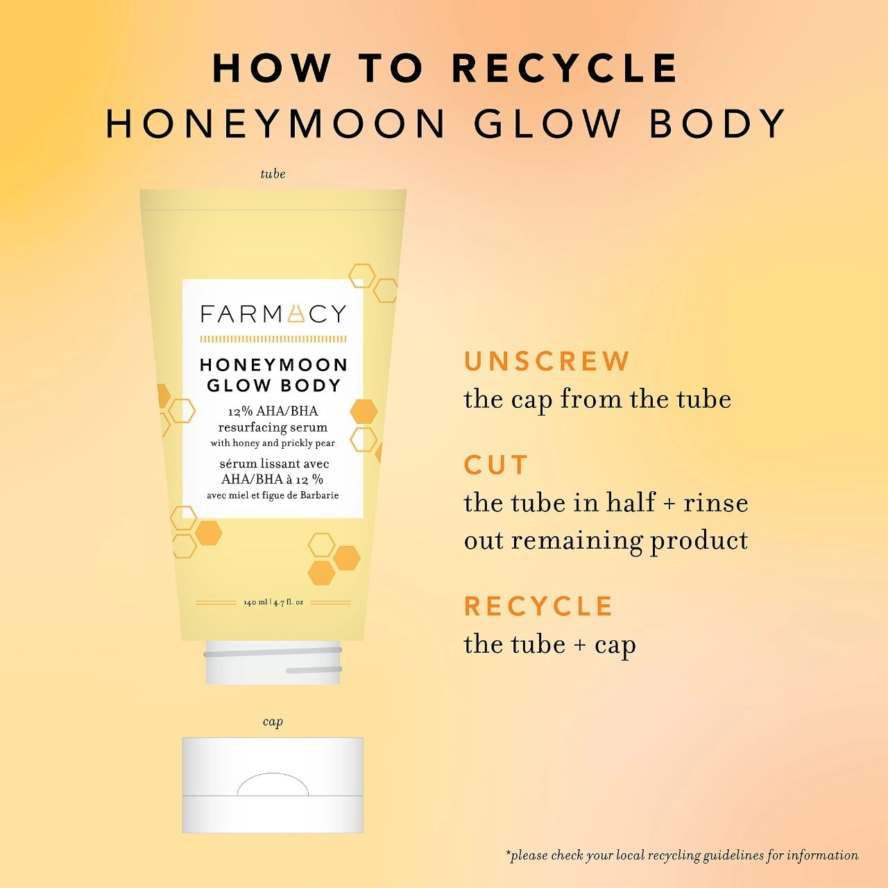 Farmacy Honeymoon Glow Body 12% AHA/BHA Bump-Smoothing Night Serum - 4.7 oz / 140 mL - Image 7