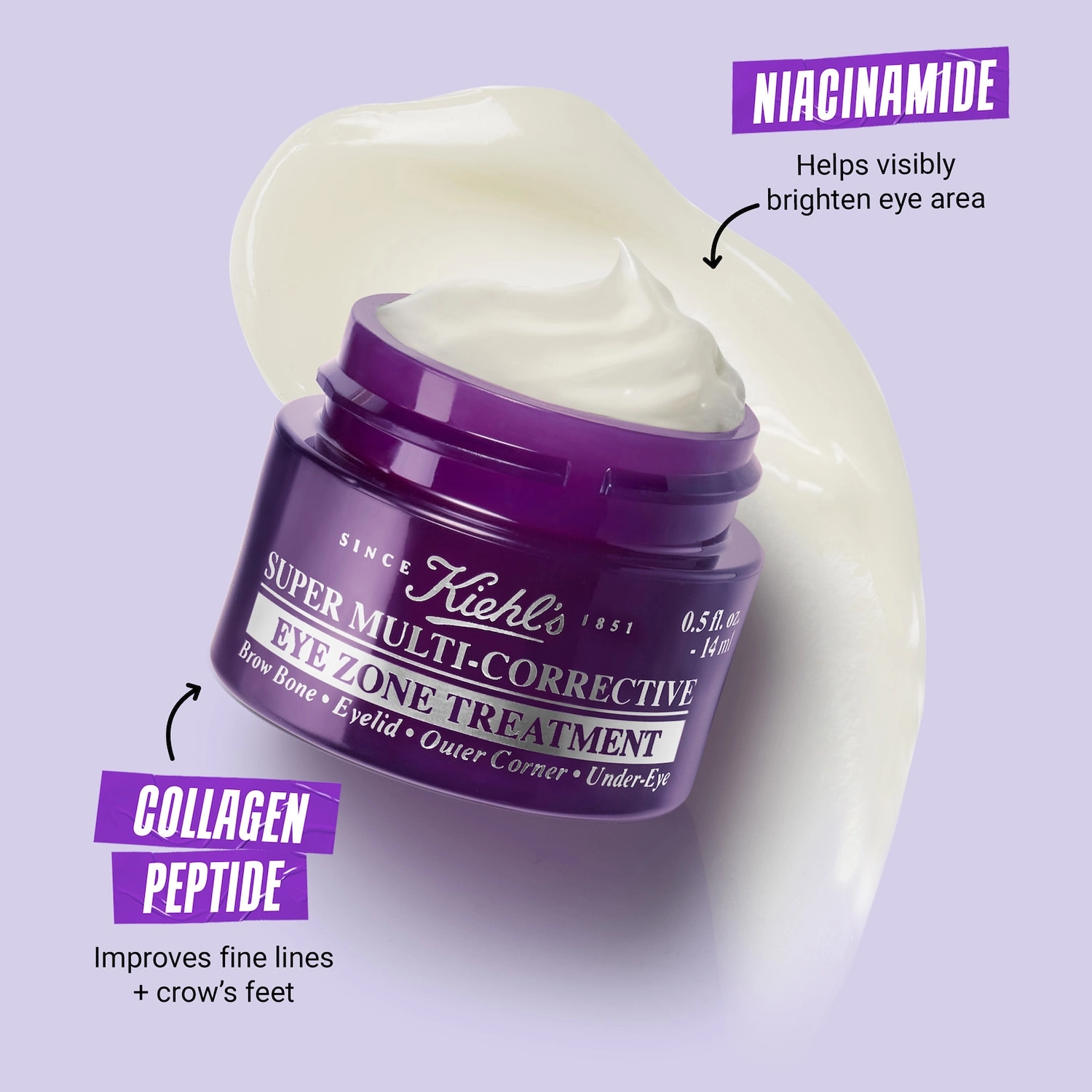 Kiehl's Since 1851 Super Multi-Corrective Anti-Aging Eye Cream 0.5 oz/15 mL - Niacinamide, Collagen Peptide - Image 4