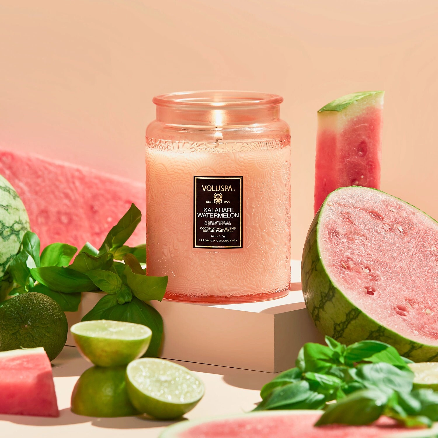 VOLUSPA Mini Kalahari Watermelon Glass Jar Candle 5.5 oz/156g Vegan Fresh Scent - Image 5