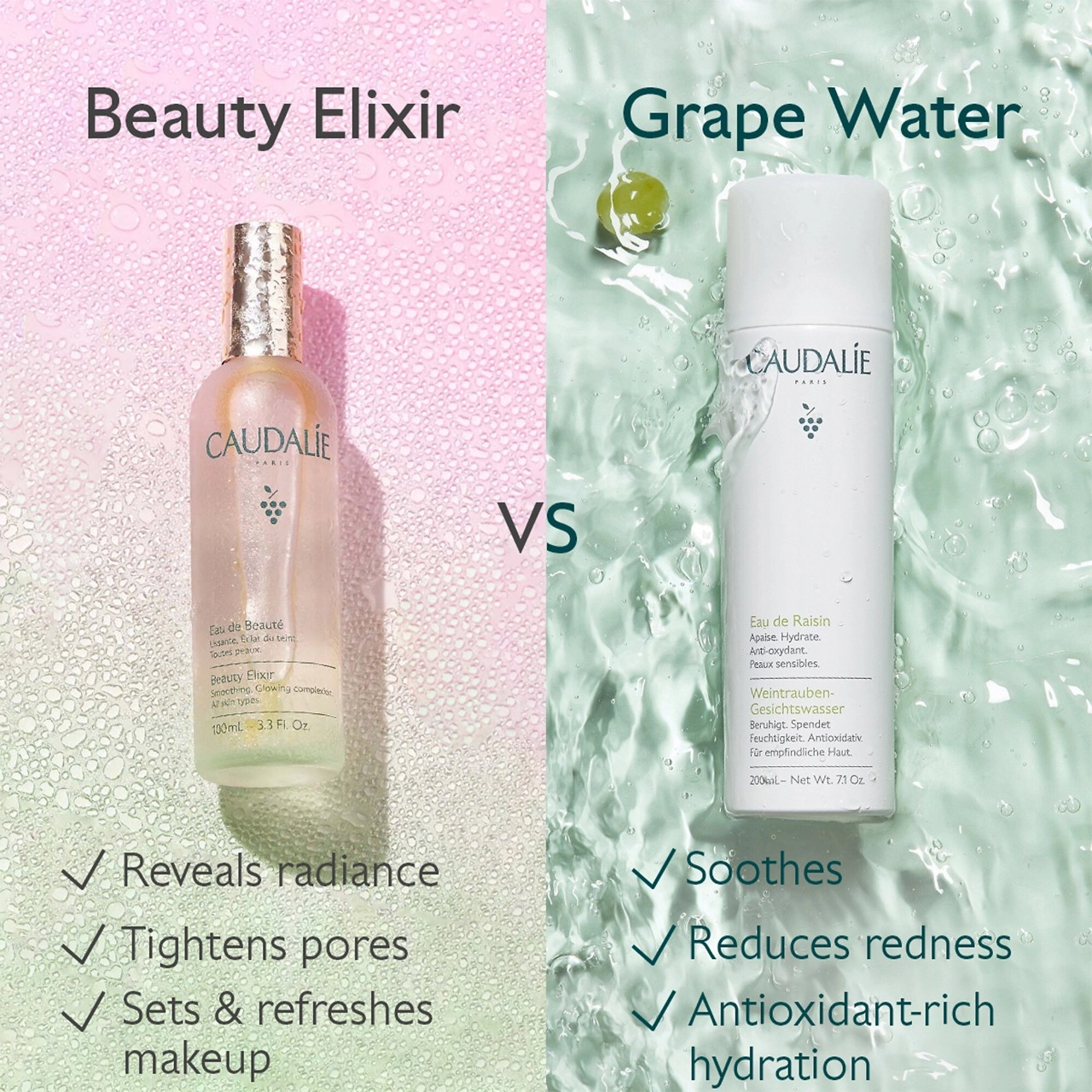 Caudalie Mini Beauty Elixir Face Mist 1 oz/30 mL Vegan - Mint, Rosemary, and Grape Extract - Image 4