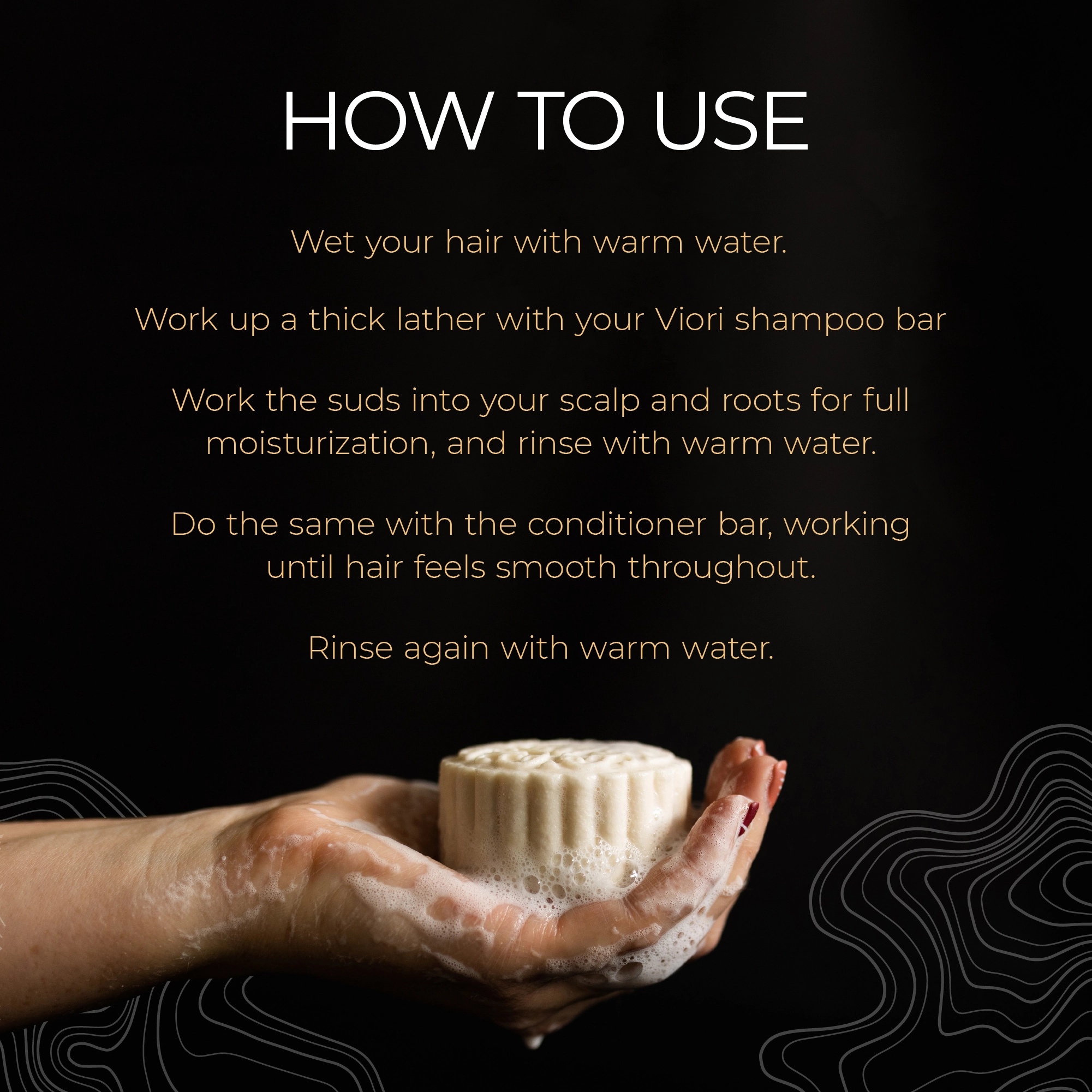 Viori Hair Shampoo & Conditioner Bar Set with Bamboo Holder Set Type: Hidden Waterfall - Image 2