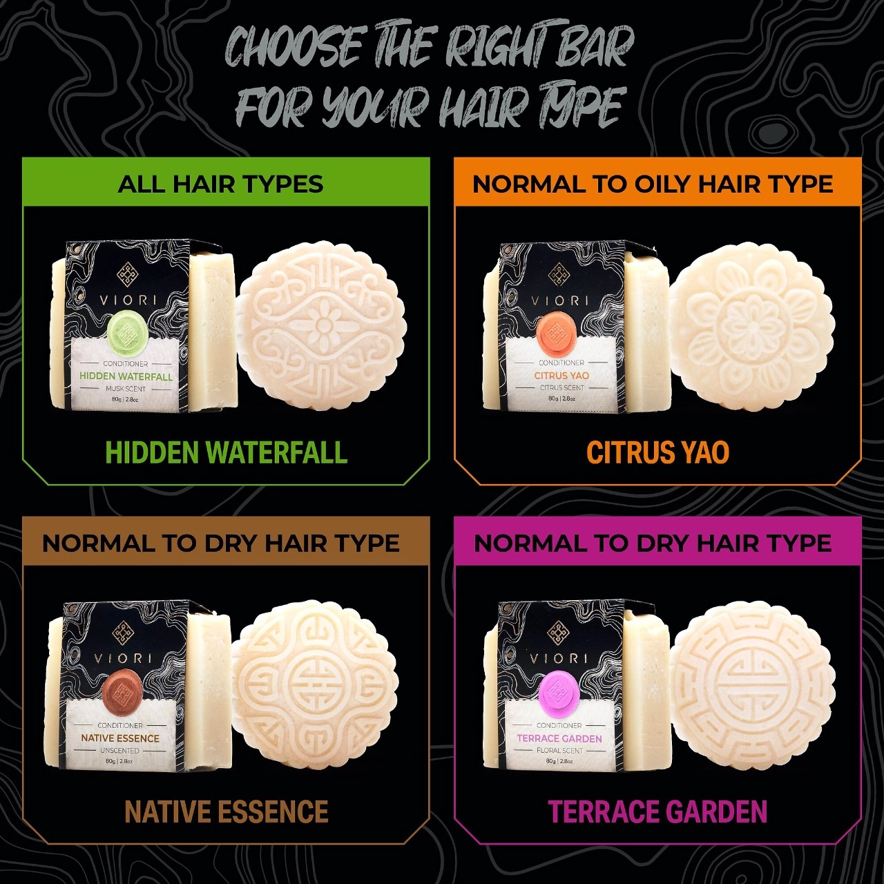 Viori Hair Shampoo & Conditioner Bar Set with Bamboo Holder Set Type: Hidden Waterfall - Image 3