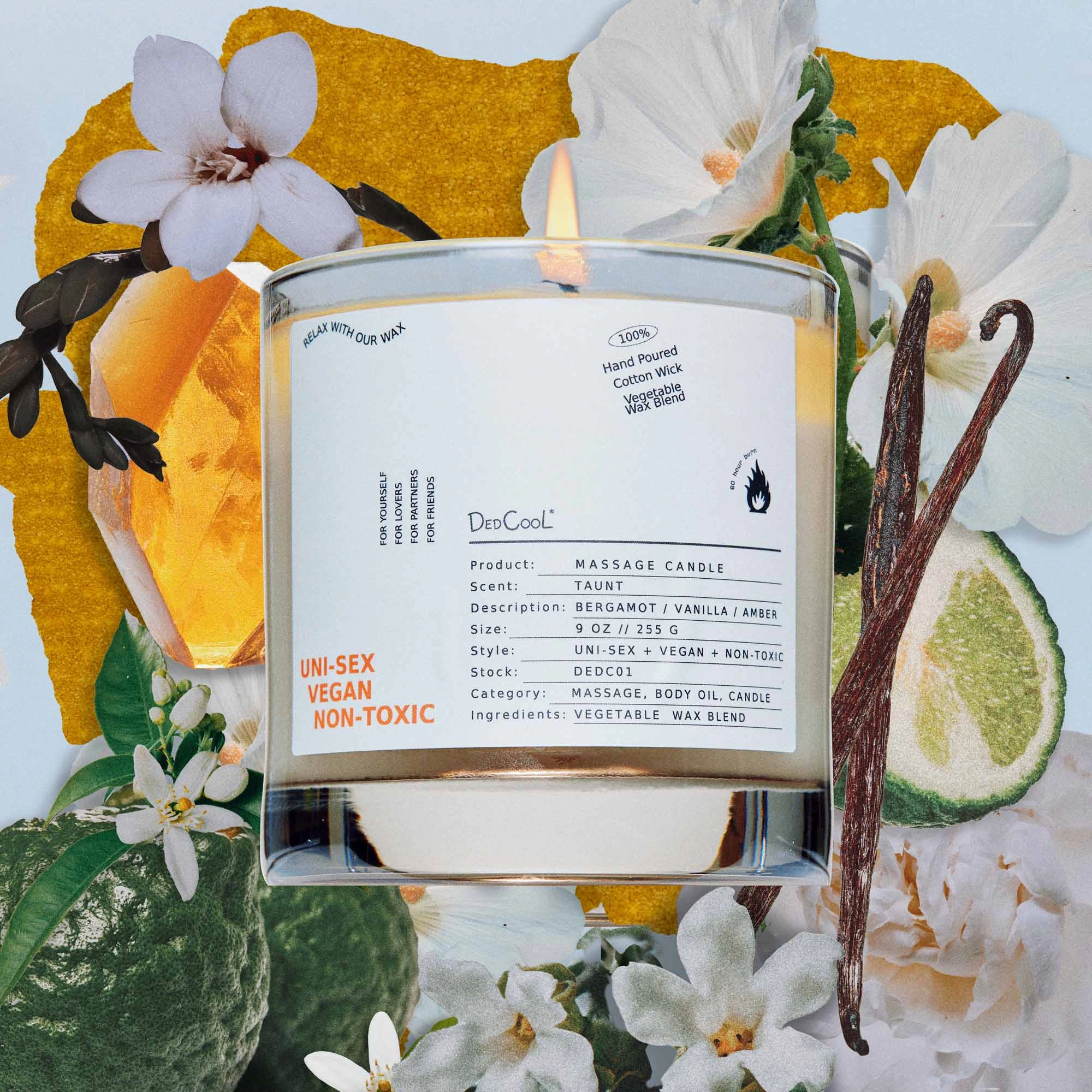 DedCool 01 "Taunt" Massage Candle - Warm & Spicy - 9 oz / 266 mL - Image 2