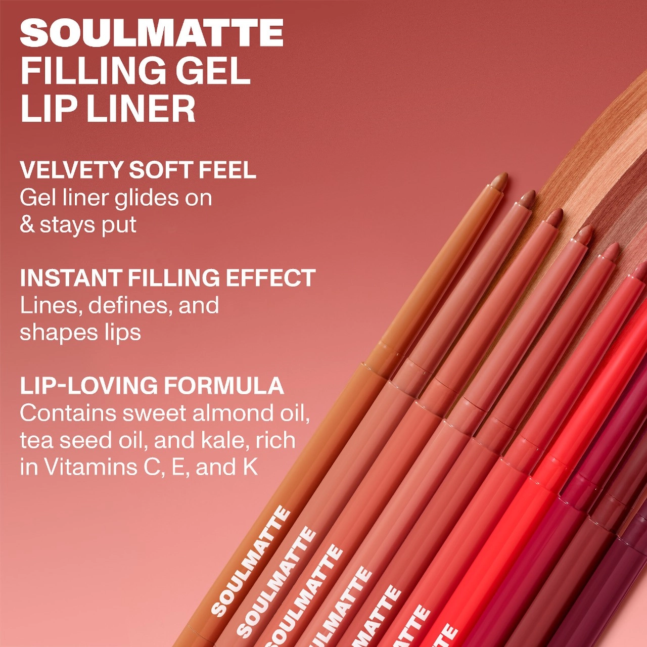 Morphe Soulmatte Filling Gel Lip Liner Color: Quick Crush - Neutral-toned Nude - Image 2