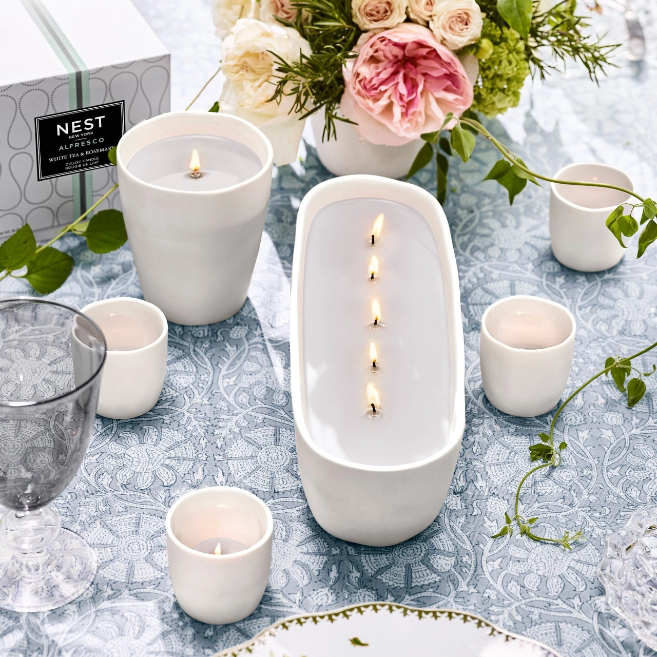 NEST New York White Tea & Rosemary Alfresco Tealight Refill - 0.42 oz / 12 g Limited Edition - Image 2