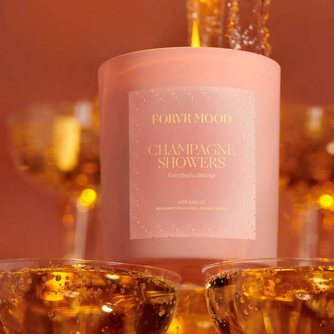 FORVR Mood Champagne Showers Candle 10 oz / 283 g Fresh Citrus & Fruits - Image 2