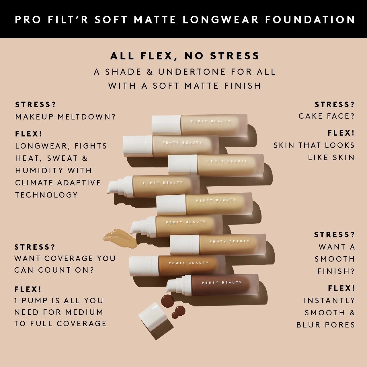 Fenty Beauty by Rihanna Pro Filt’r Soft Matte Longwear Liquid Foundation Color 360 - Medium Deep with Neutral Undertones - Image 7