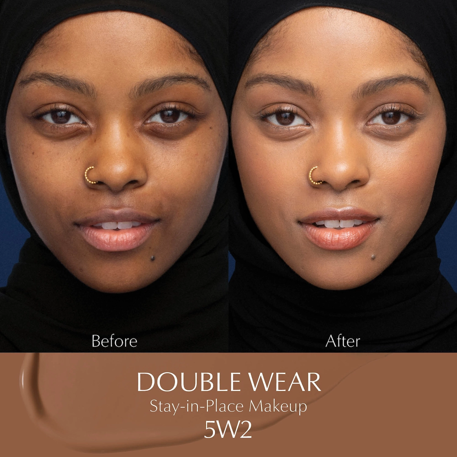 Estée Lauder Double Wear Stay-in-Place Foundation 5W2 Rich Caramel - Full Coverage Matte Finish - Image 3