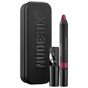 NUDESTIX Intense Matte Lip + Cheek Pencil in Raven - Cool Toned Plum Red with Matte Finish