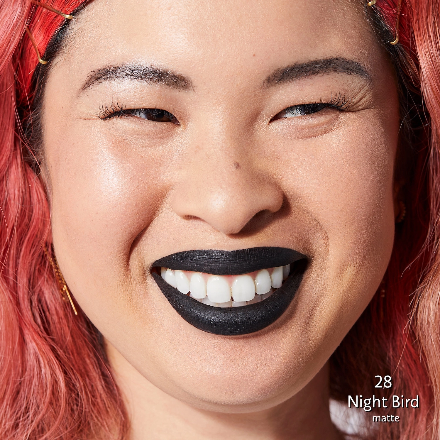 SEPHORA COLLECTION Cream Lip Stain Liquid Lipstick Color: 28 Night Bird - Matte Black - Image 2