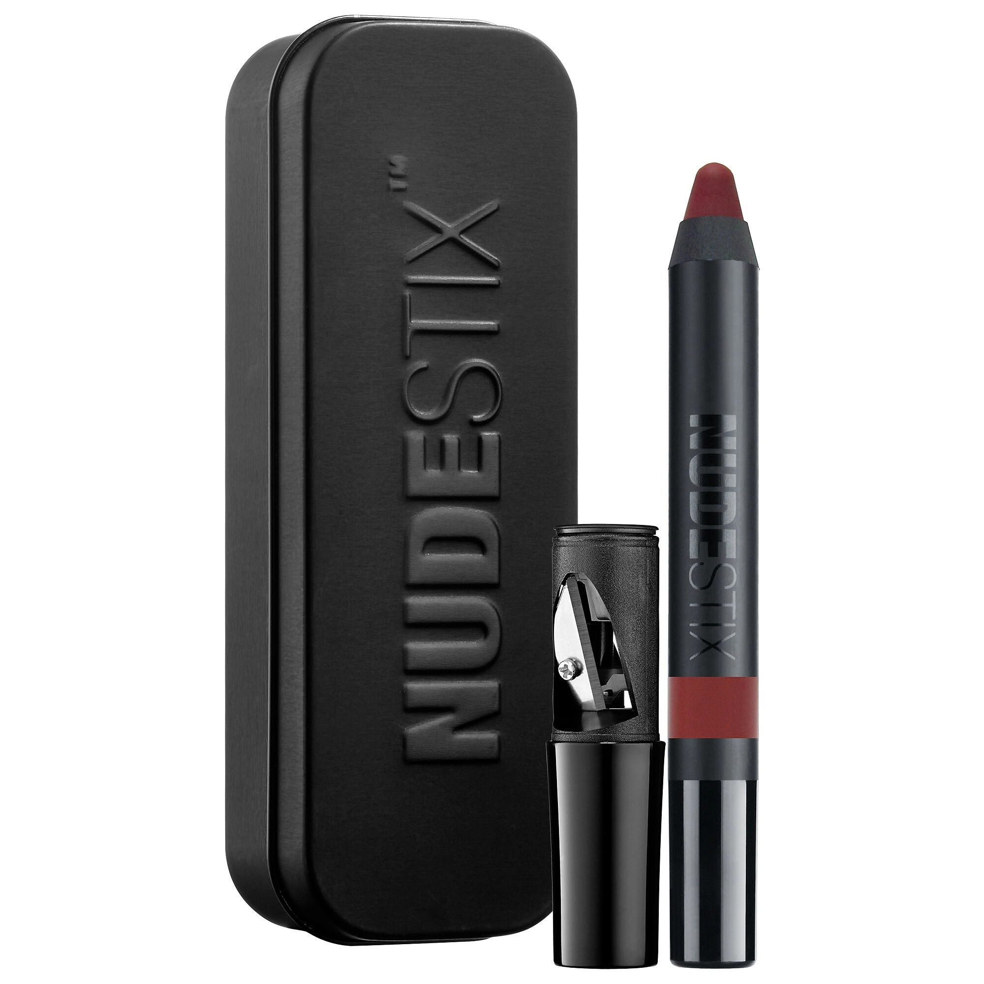 NUDESTIX Intense Matte Lip + Cheek Pencil in Retro - Warm Toned Brick Red with Matte Finish