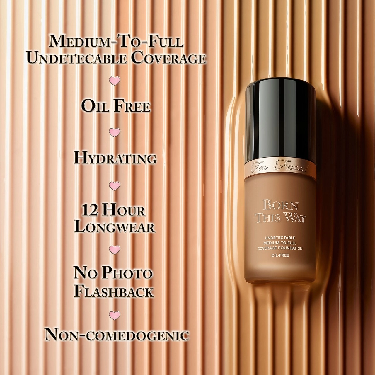 Too Faced Born This Way Natural Finish Longwear Liquid Foundation Color: Warm Sand - Tan with Golden Undertones - Image 8