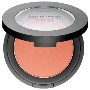 bareMinerals Gen Nude Powder Blush Color: That Peach Tho - Soft Peachy Pink Vegan Pressed Powder