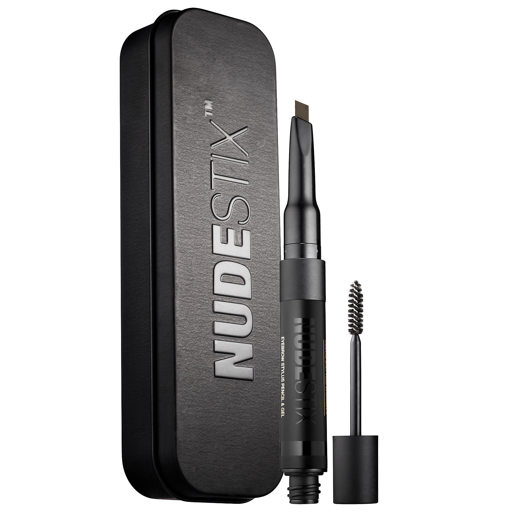 NUDESTIX Eyebrow Stylus Pencil & Gel - Ash Brown, Vegan, Long-wearing, Waterproof
